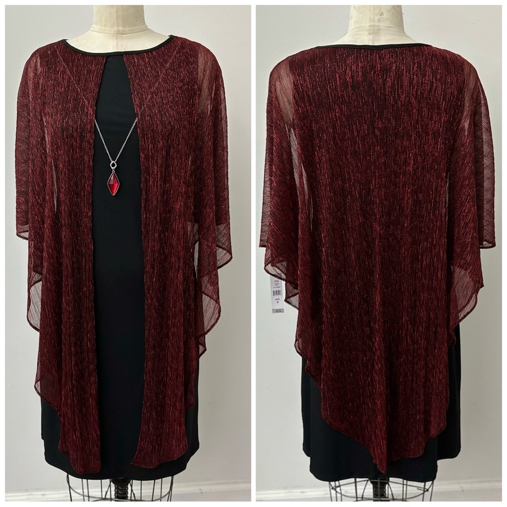 *SALE* NWT Glamour Metallic Plisse Overlay Dress size 8